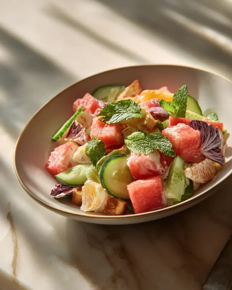 Refreshing Twist: Dive into the Creamy Watermelon Salad Experience - Featured Image