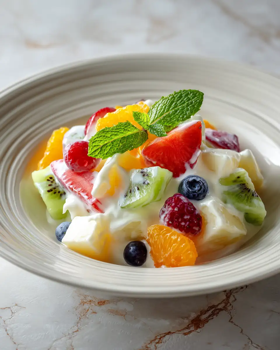 Final dish - Indulge in the Ultimate Creamy Yogurt Fruit Salad Delight