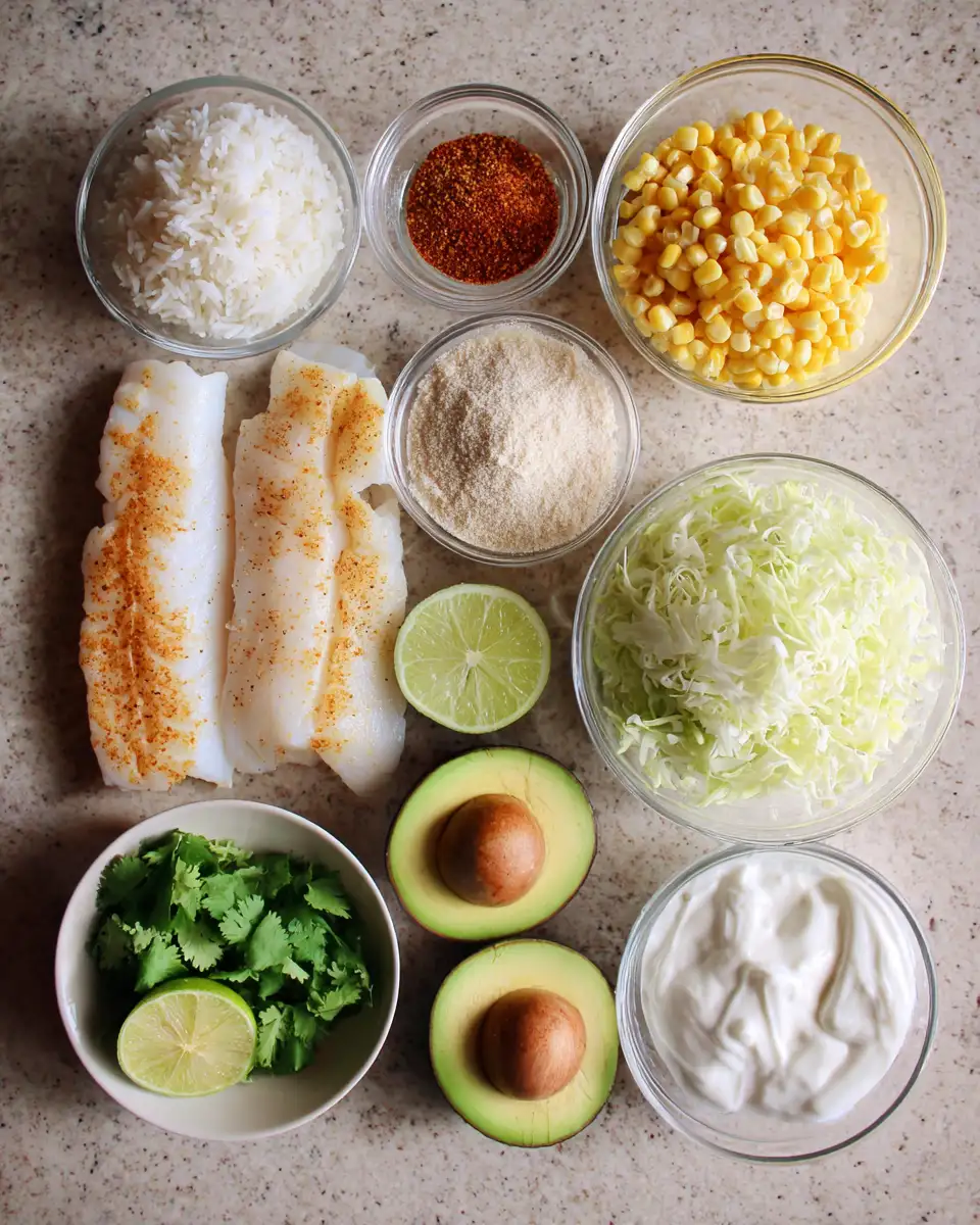 Ingredients for Dive Into Flavor: Irresistible Crispy Fish Taco Bowls