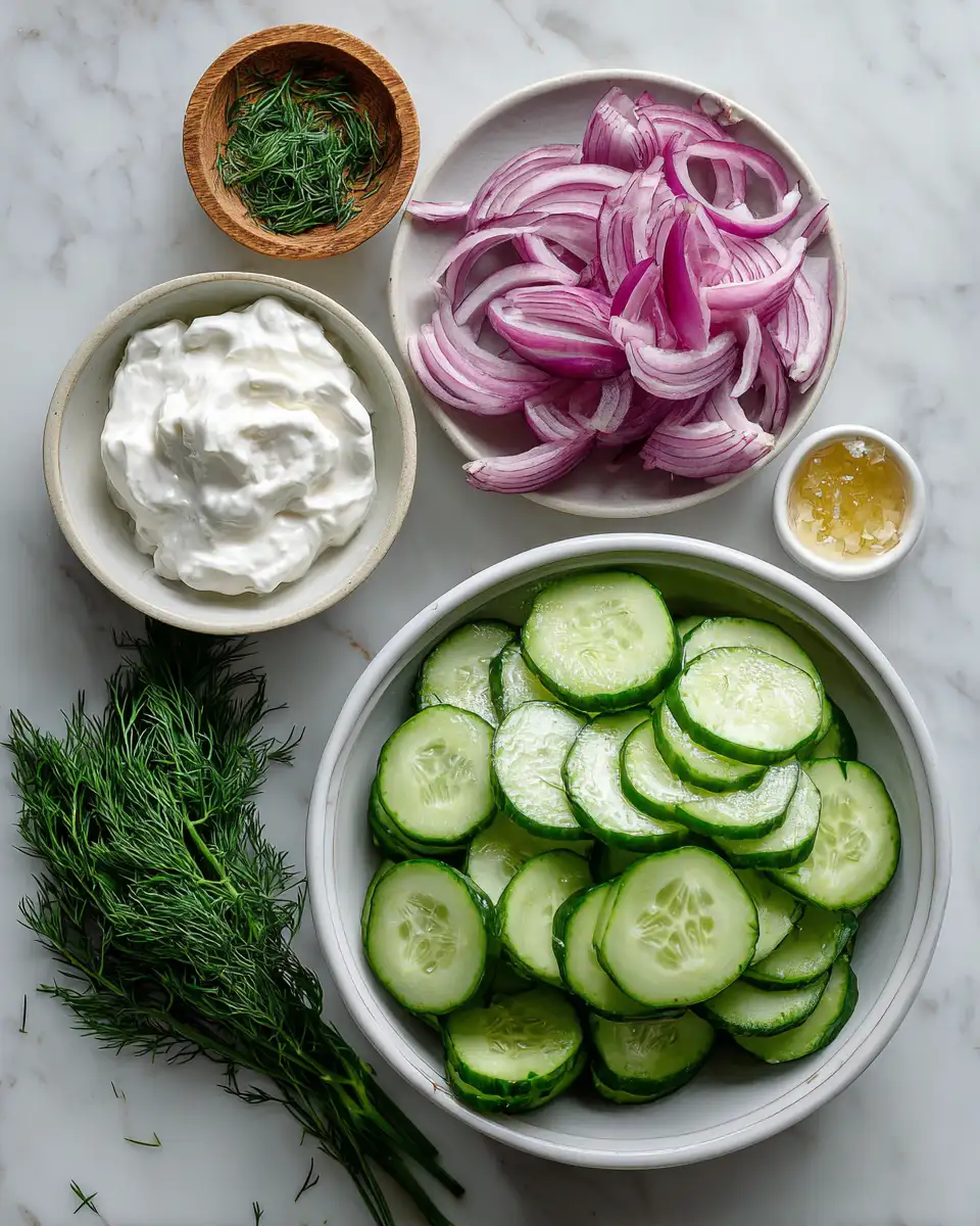 Ingredients for Refreshing Crunch: Discover the Perfect Cucumber Dill Salad