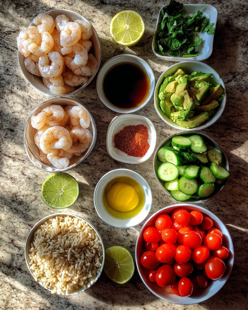 Ingredients for Sizzle and Simplicity: The Ultimate Easy Grilled Shrimp Bowl