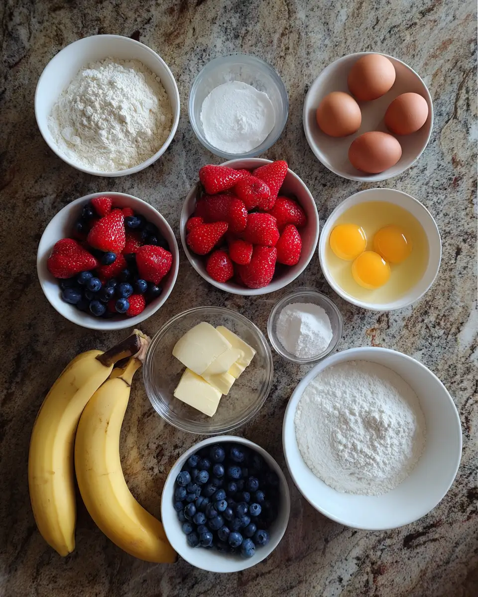Ingredients for Delightful Fresh Fruit Crepe Rolls to Satisfy Your Sweet Tooth