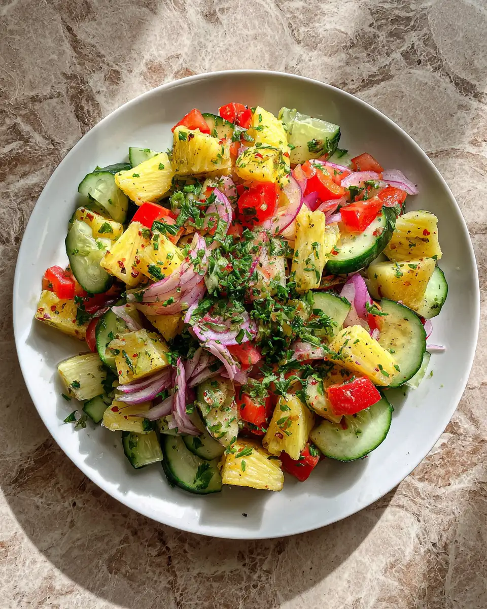 Zesty Delight Fresh Pineapple Cucumber Salad Recipe That Refreshes 6 Final dish - Zesty Delight Fresh Pineapple Cucumber Salad Recipe That Refreshes