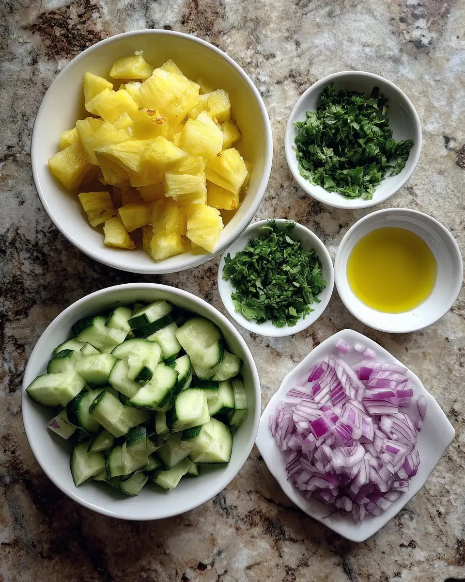 Zesty Delight Fresh Pineapple Cucumber Salad Recipe That Refreshes 4 Ingredients for Zesty Delight Fresh Pineapple Cucumber Salad Recipe That Refreshes