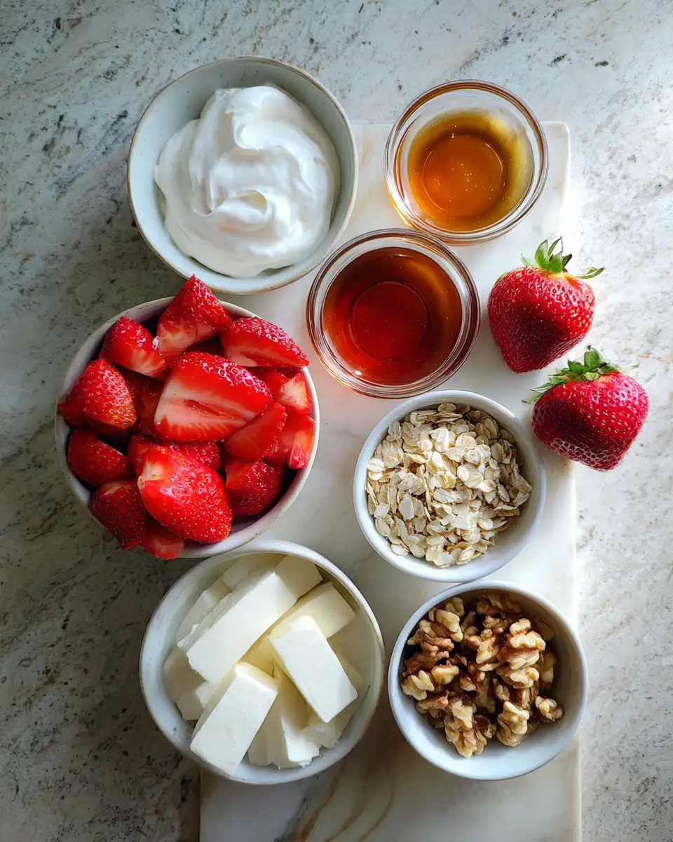 Ingredients for Chill Out with Irresistible Frozen Strawberry Yogurt Bark
