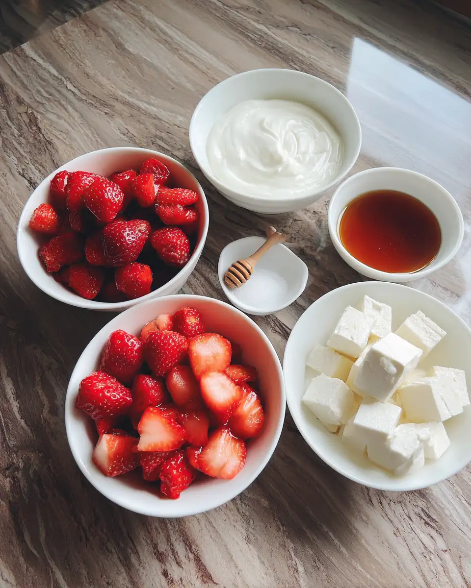 Ingredients for Chill Out with Irresistible Frozen Strawberry Yogurt Bites