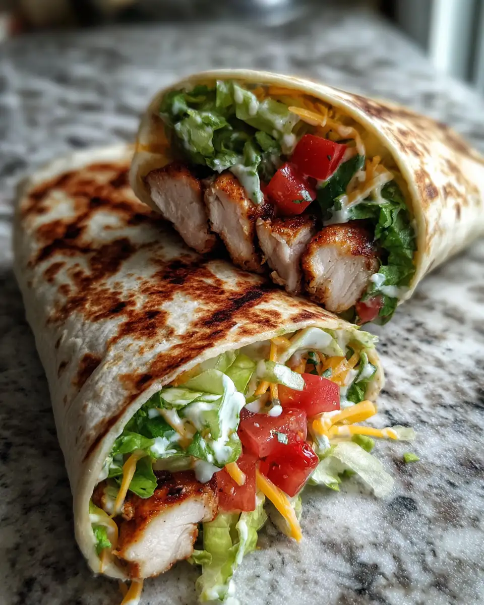 Ingredients for Sizzling Grilled Chicken Ranch Wrap Delight
