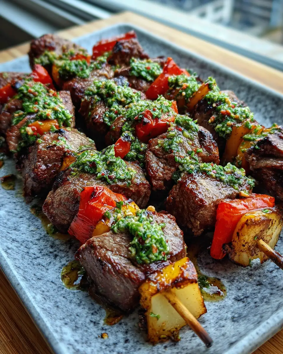 Sizzle into Flavor: Grilled Garlic Steak Kabobs with Chimichurri Delight 25 Sizzle into Flavor: Grilled Garlic Steak Kabobs with Chimichurri Delight - Featured Image