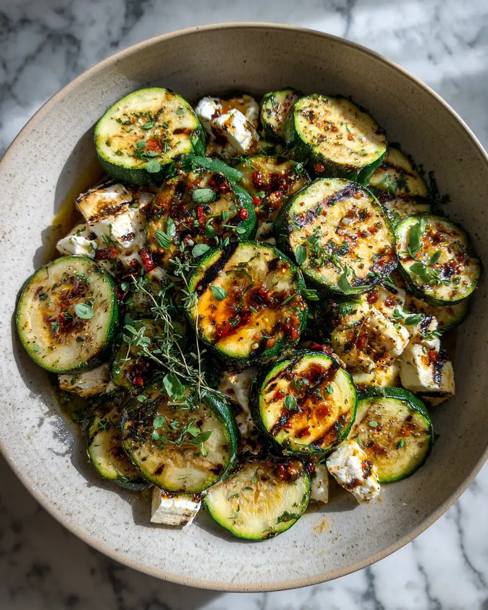 Final dish - Savor Summer Flavors: Grilled Zucchini with Goat Cheese and Honey