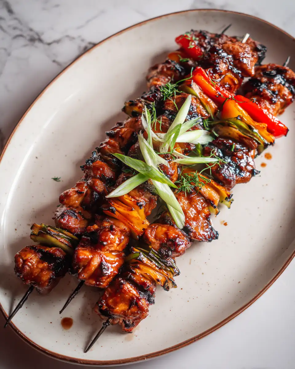 Savor Paradise on a Stick with Hawaiian Chicken Skewers 6 Final dish - Savor Paradise on a Stick with Hawaiian Chicken Skewers