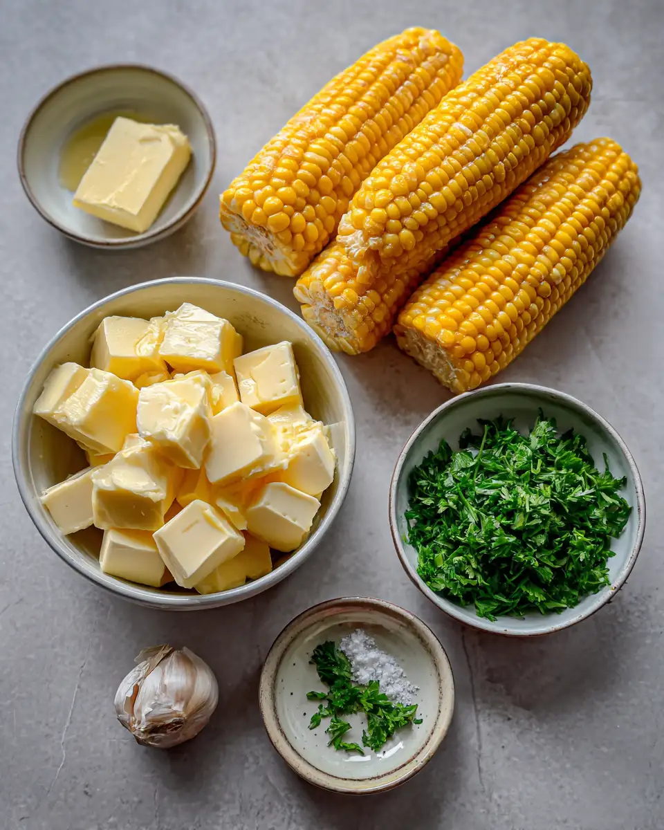 Sweet Sensations: Honey Butter Garlic Corn Delight 4 Ingredients for Sweet Sensations: Honey Butter Garlic Corn Delight