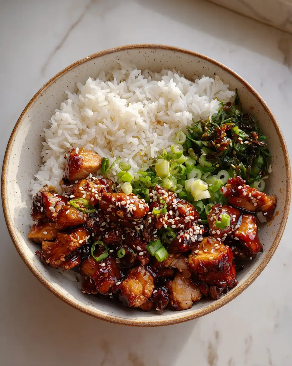 Ingredients for Sweet and Savory Delight: Honey Garlic Chicken Rice Bowl Bliss