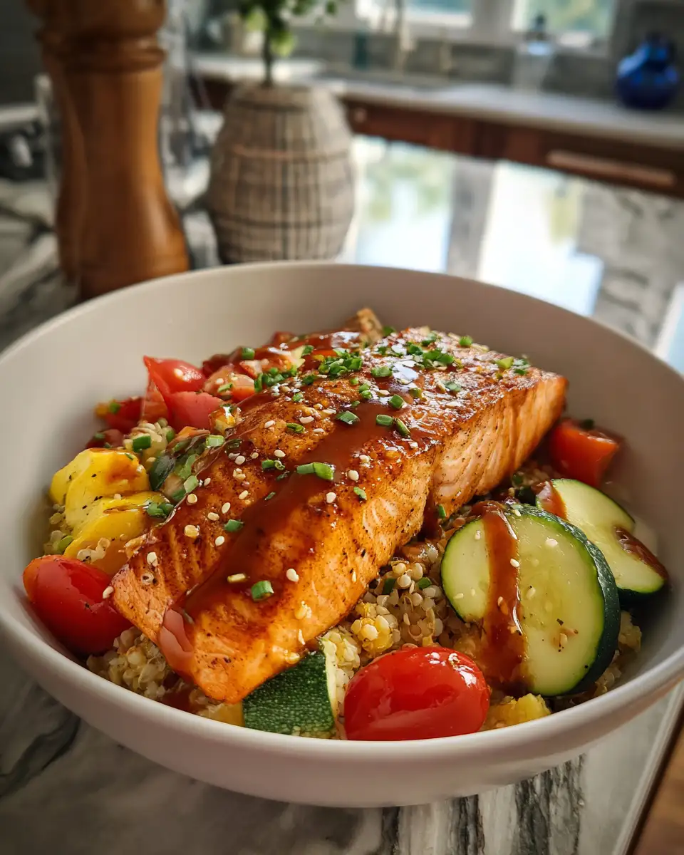 Final dish - Savor the Flavor: Irresistible Honey Garlic Salmon Bowls