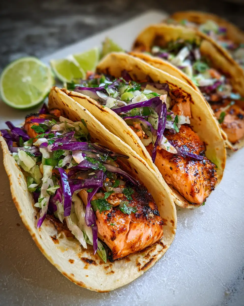 Zesty Honey Lime Salmon Tacos That Will Make Your Taste Buds Dance 6 Final dish - Zesty Honey Lime Salmon Tacos That Will Make Your Taste Buds Dance
