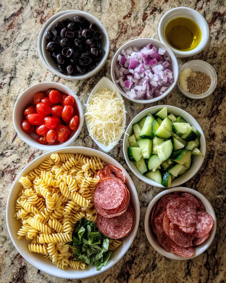 Savor the Flavor: Italian Grinder Pasta Salad Twist 4 Ingredients for Savor the Flavor: Italian Grinder Pasta Salad Twist