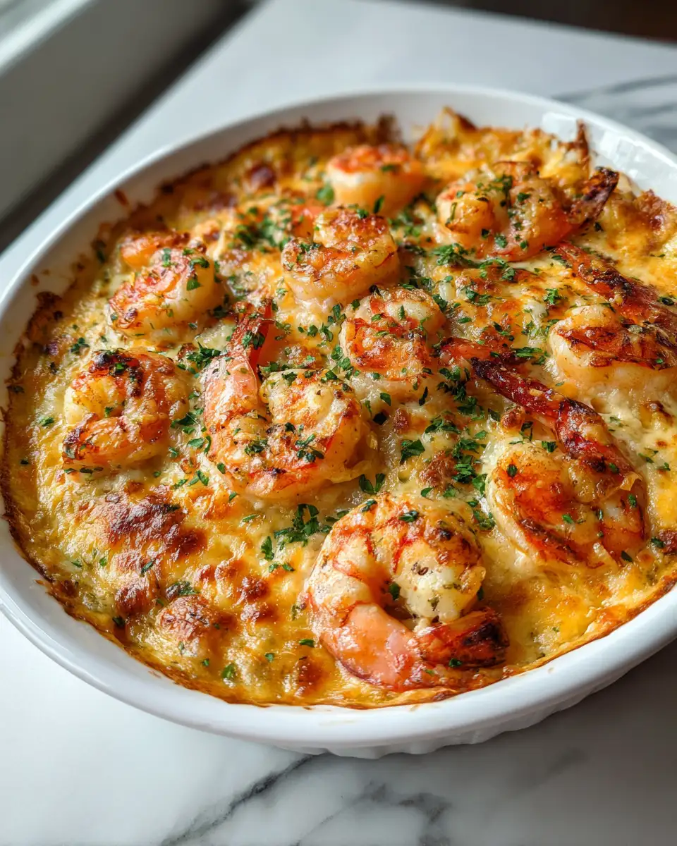 Final dish - Decadent Keto Garlic Shrimp Au Gratin: A Low-Carb Delight
