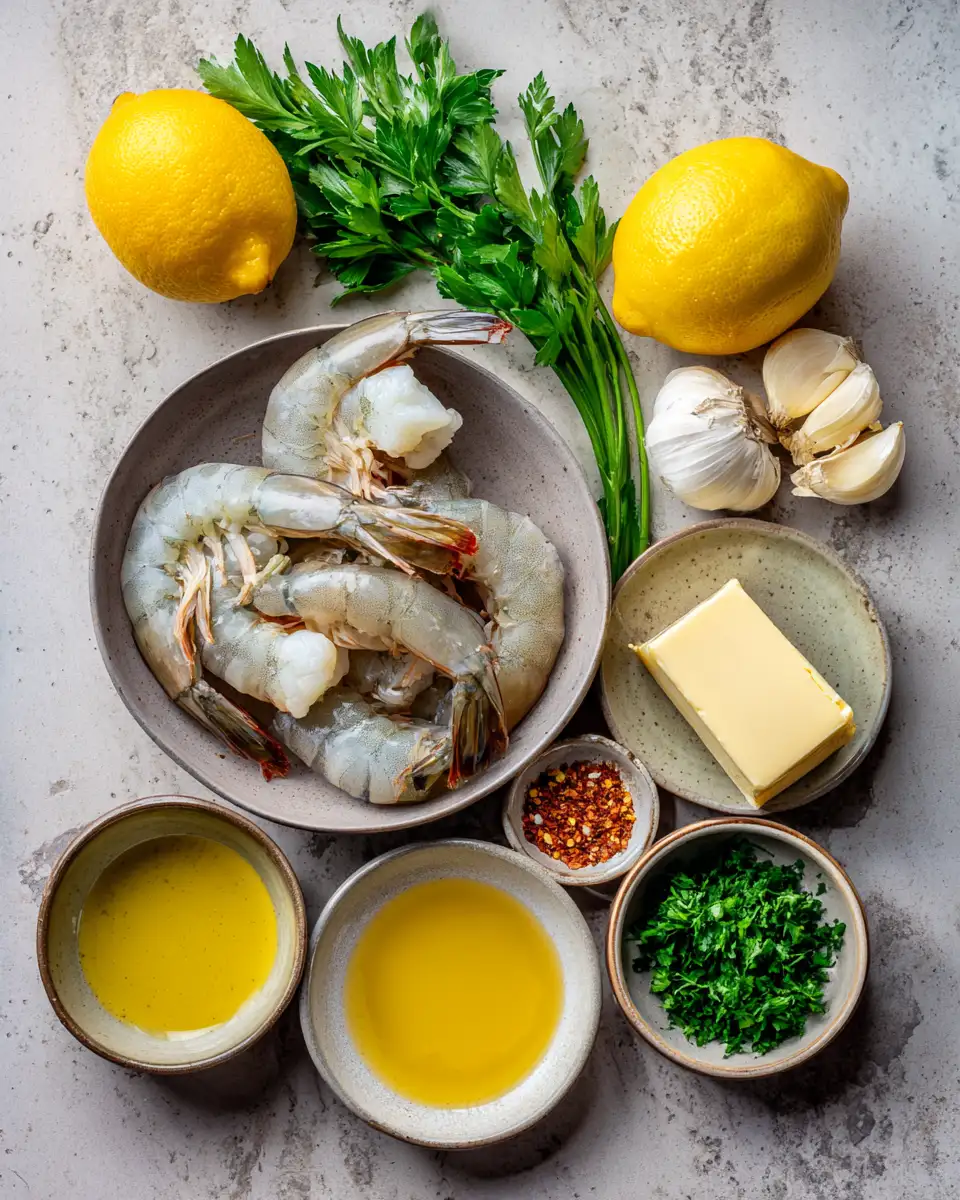 Ingredients for Zesty Lemon Garlic Shrimp: A Flavor Explosion on Your Plate