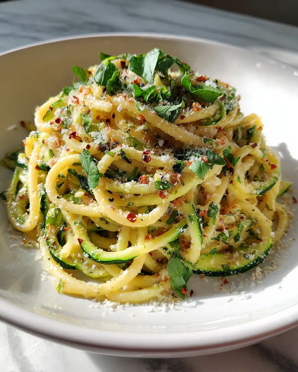 Final dish - Zesty Lemon Parmesan Zucchini Pasta: A Fresh Twist on Comfort Food