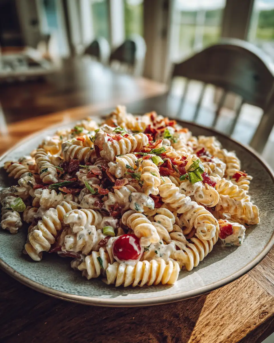 Final dish - Ultimate Loaded Bacon Ranch Pasta Salad Bliss