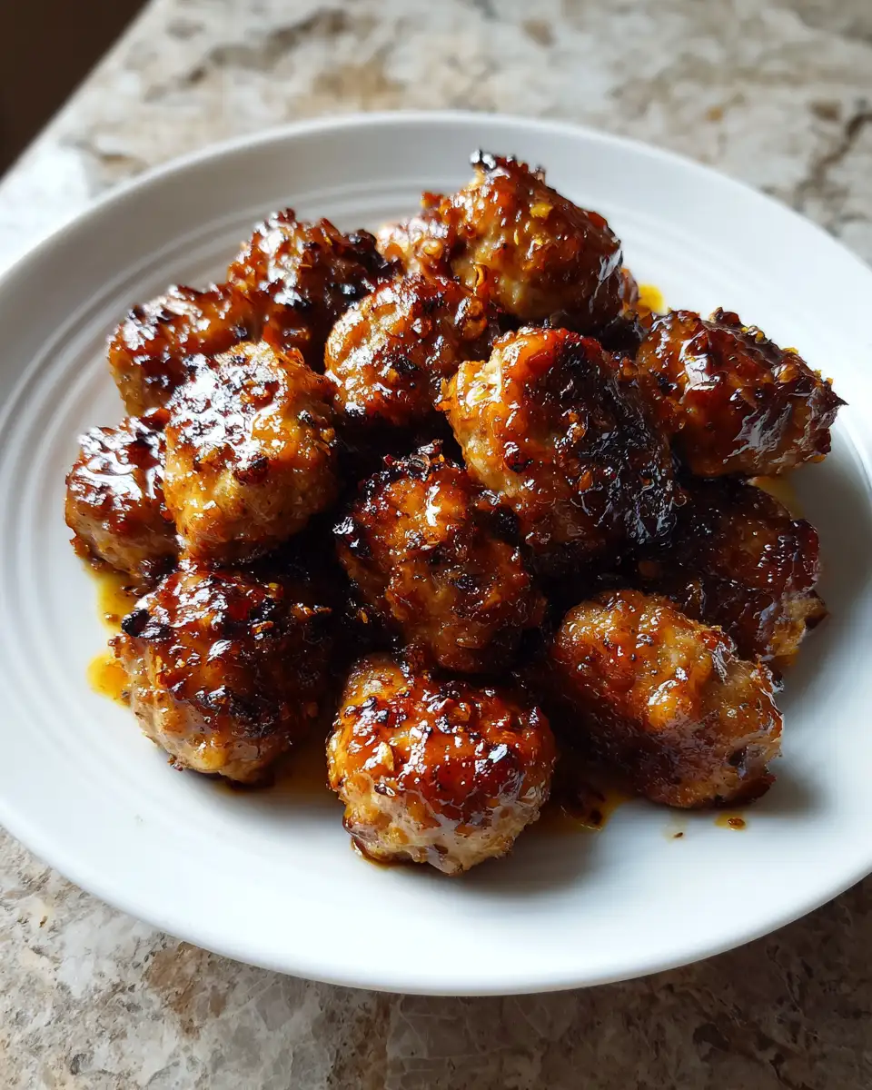 Final dish - Irresistible Maple Glazed Sausage Bites: A Sweet and Savory Delight