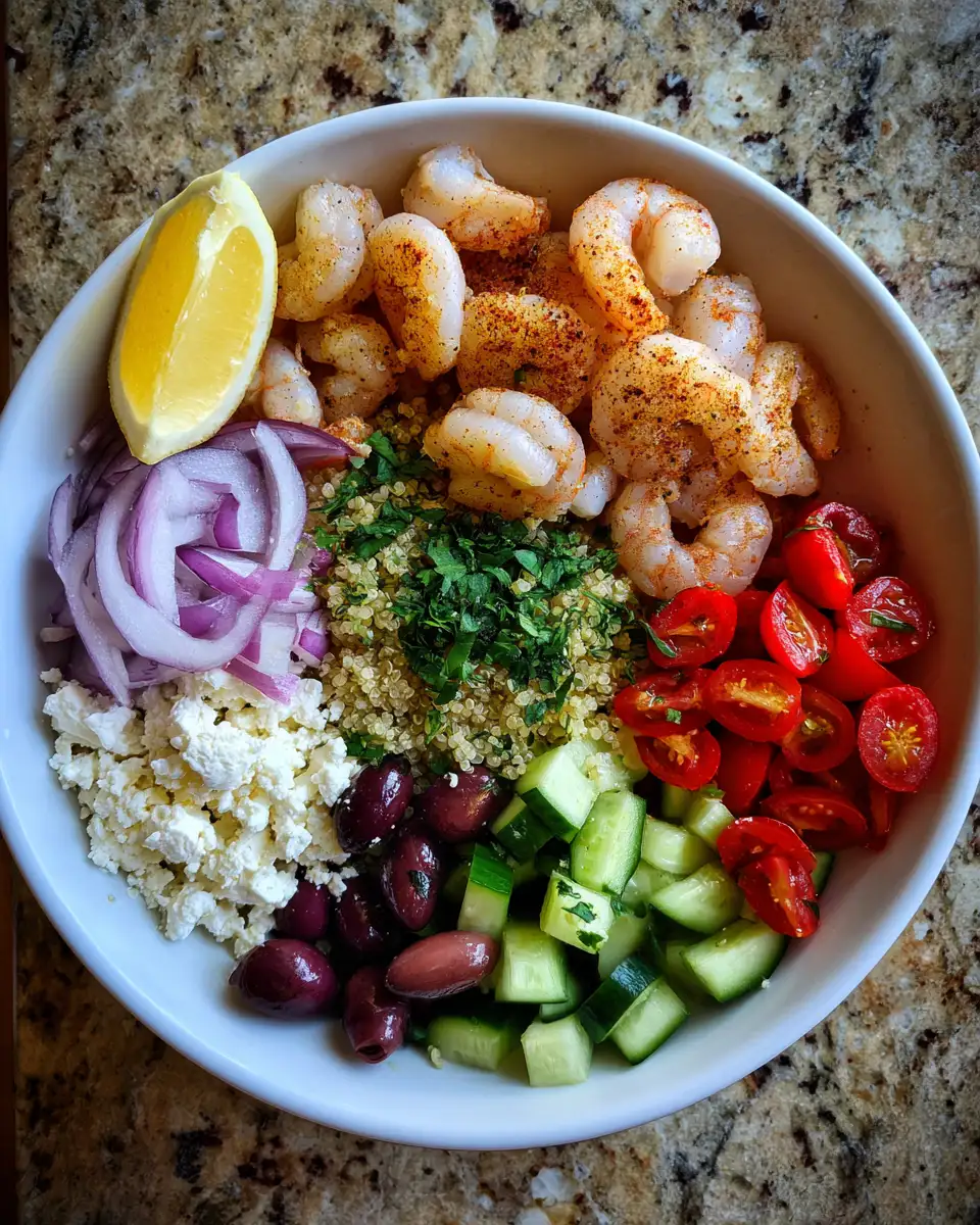 Savor the Sunshine with a Mediterranean Shrimp Bowl Delight 4 Ingredients for Savor the Sunshine with a Mediterranean Shrimp Bowl Delight