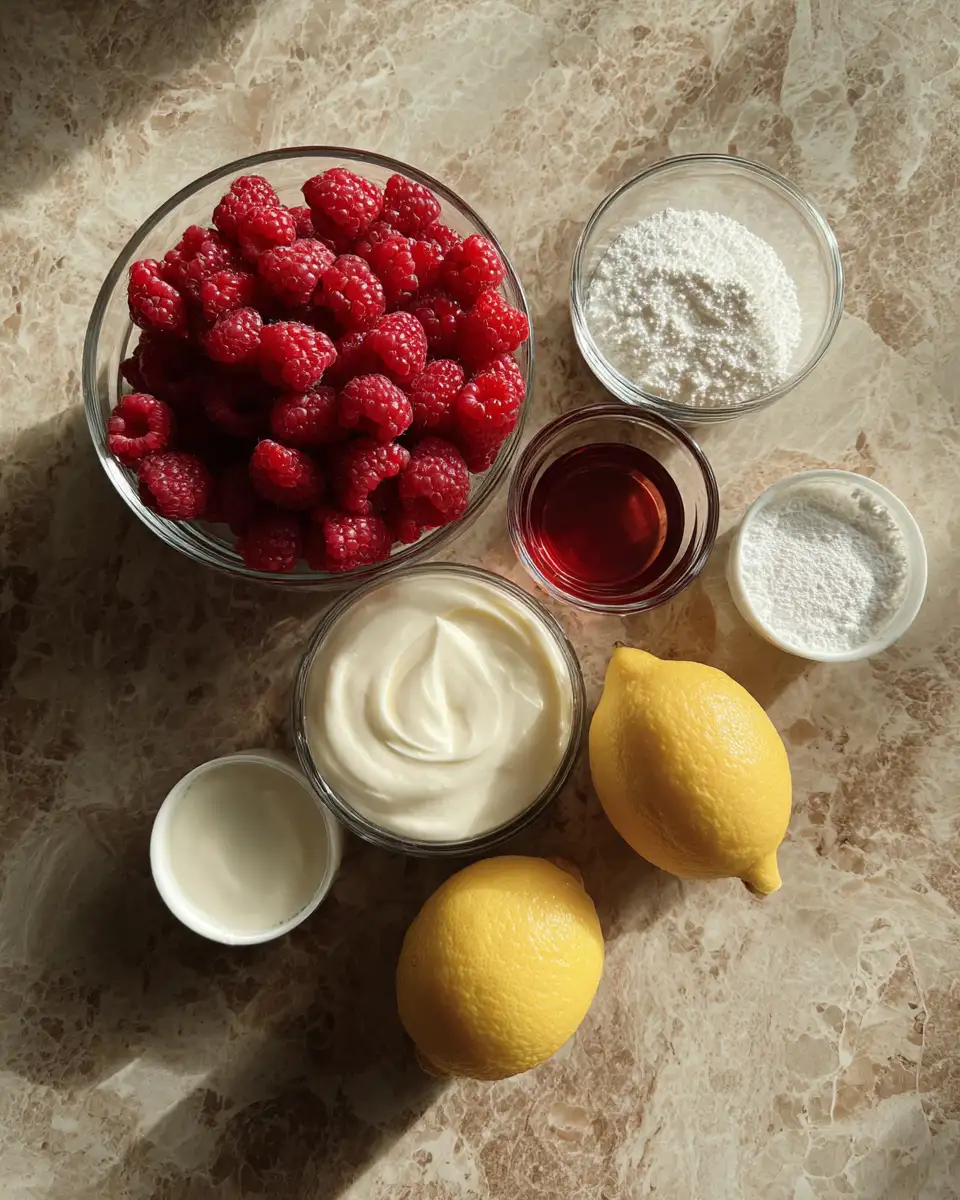 Ingredients for Dreamy Raspberry Mascarpone Mousse Delight