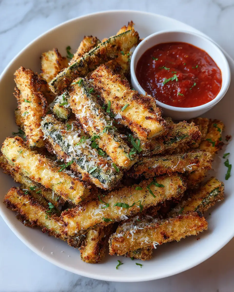 Crispy Delight: Parmesan Crusted Zucchini Fries to Satisfy Your Snack Cravings 6 Final dish - Crispy Delight: Parmesan Crusted Zucchini Fries to Satisfy Your Snack Cravings