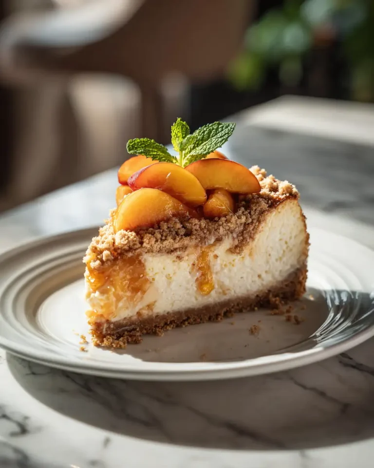 Decadent Delight: Peach Cobbler Cheesecake Fusion - Featured Image