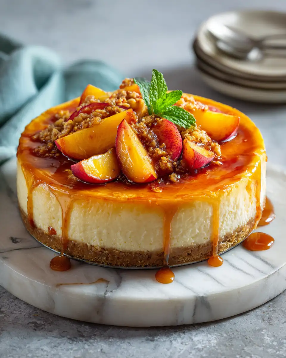 Final dish - Decadent Delight: Peach Cobbler Cheesecake Fusion