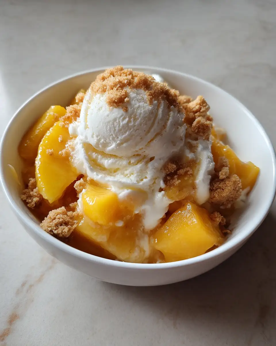 Ingredients for Scoops of Summer Bliss Peach Cobbler Ice Cream Delight