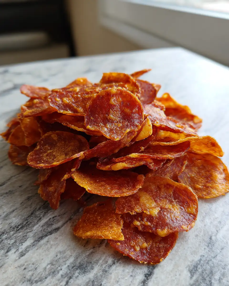 Final dish - Pepperoni Cheese Chips: Your New Favorite Crunchy Snack