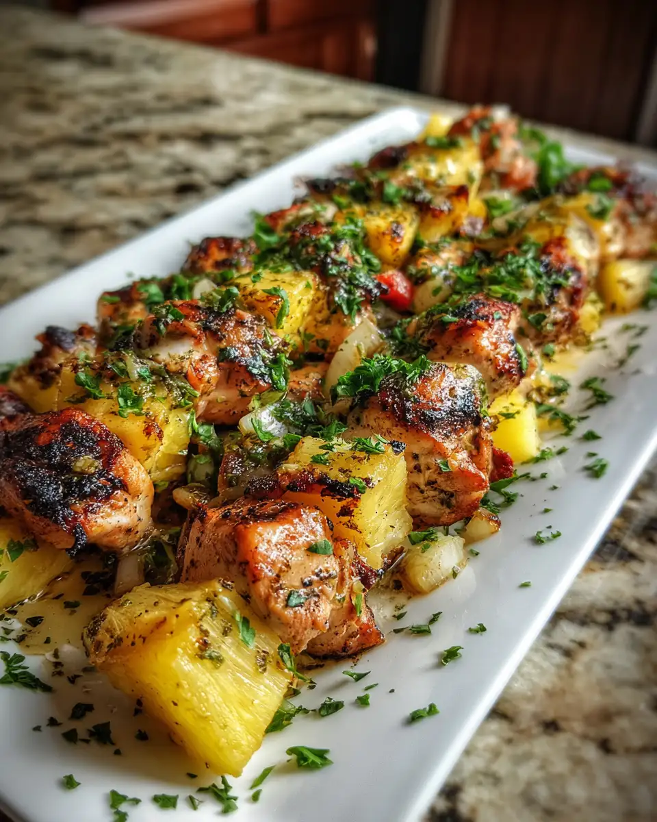 Sizzling Pineapple Chicken Kabobs: A Tropical Twist on Your Grill 6 Final dish - Sizzling Pineapple Chicken Kabobs: A Tropical Twist on Your Grill