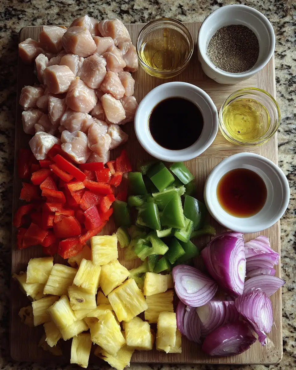 Sizzling Pineapple Chicken Kabobs: A Tropical Twist on Your Grill 4 Ingredients for Sizzling Pineapple Chicken Kabobs: A Tropical Twist on Your Grill