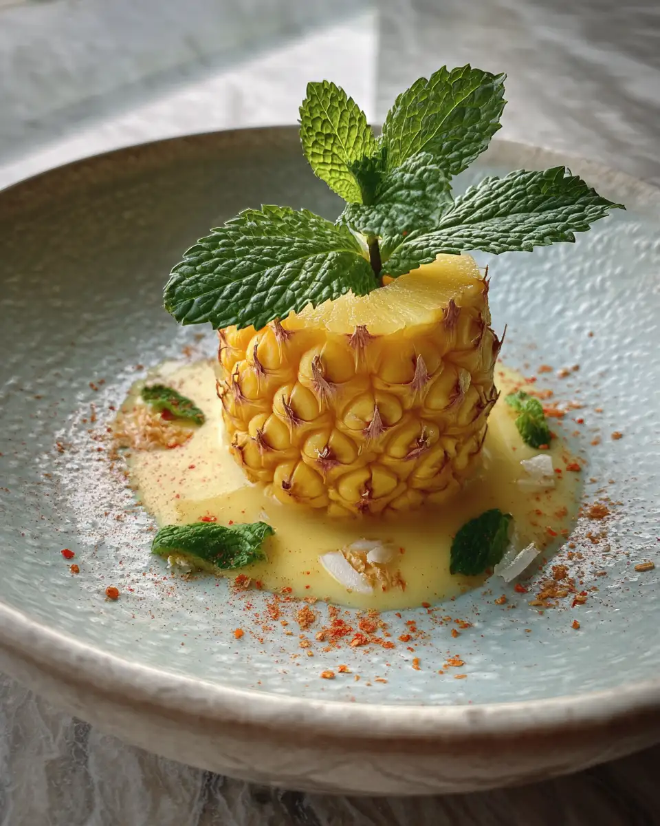 Final dish - Tropical Bliss: Dive into Pineapple Coconut Sorbet