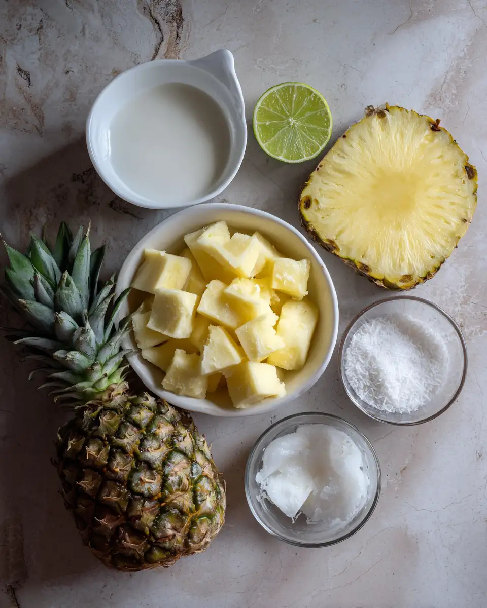 Ingredients for Tropical Bliss: Dive into Pineapple Coconut Sorbet