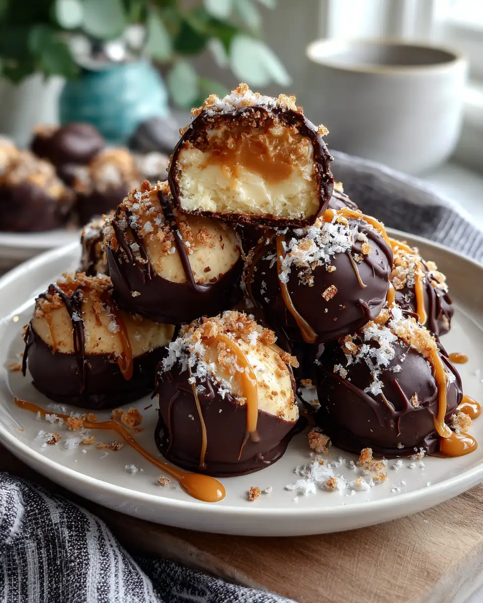 Final dish - Decadent Salted Caramel Cheesecake Truffles That Will Melt in Your Mouth