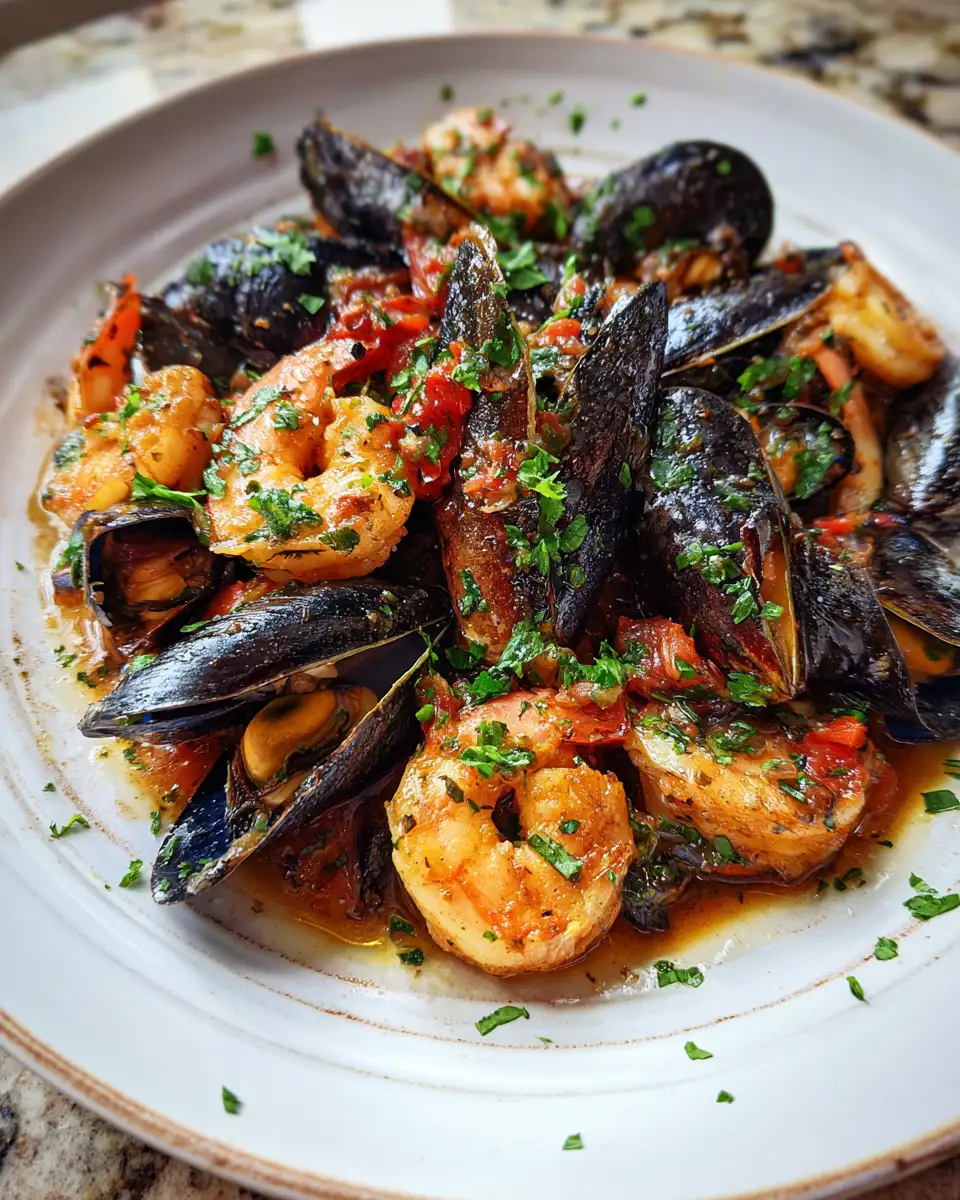 Final dish - Dive Into Flavor: Irresistible Shrimp and Mussels in Garlic Sauce