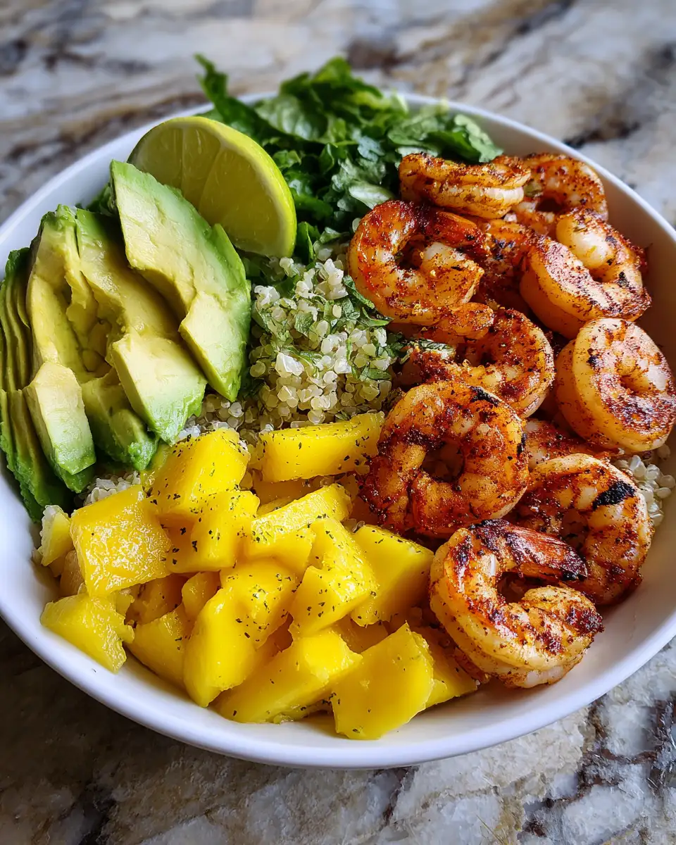 Final dish - Tropical Delight: Shrimp Avocado Mango Bowls that Sizzle and Refresh
