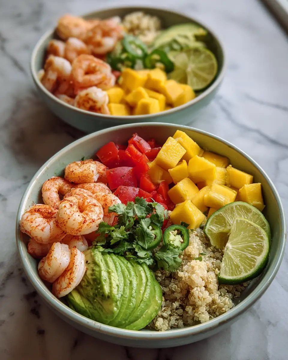 Ingredients for Tropical Delight: Shrimp Avocado Mango Bowls that Sizzle and Refresh