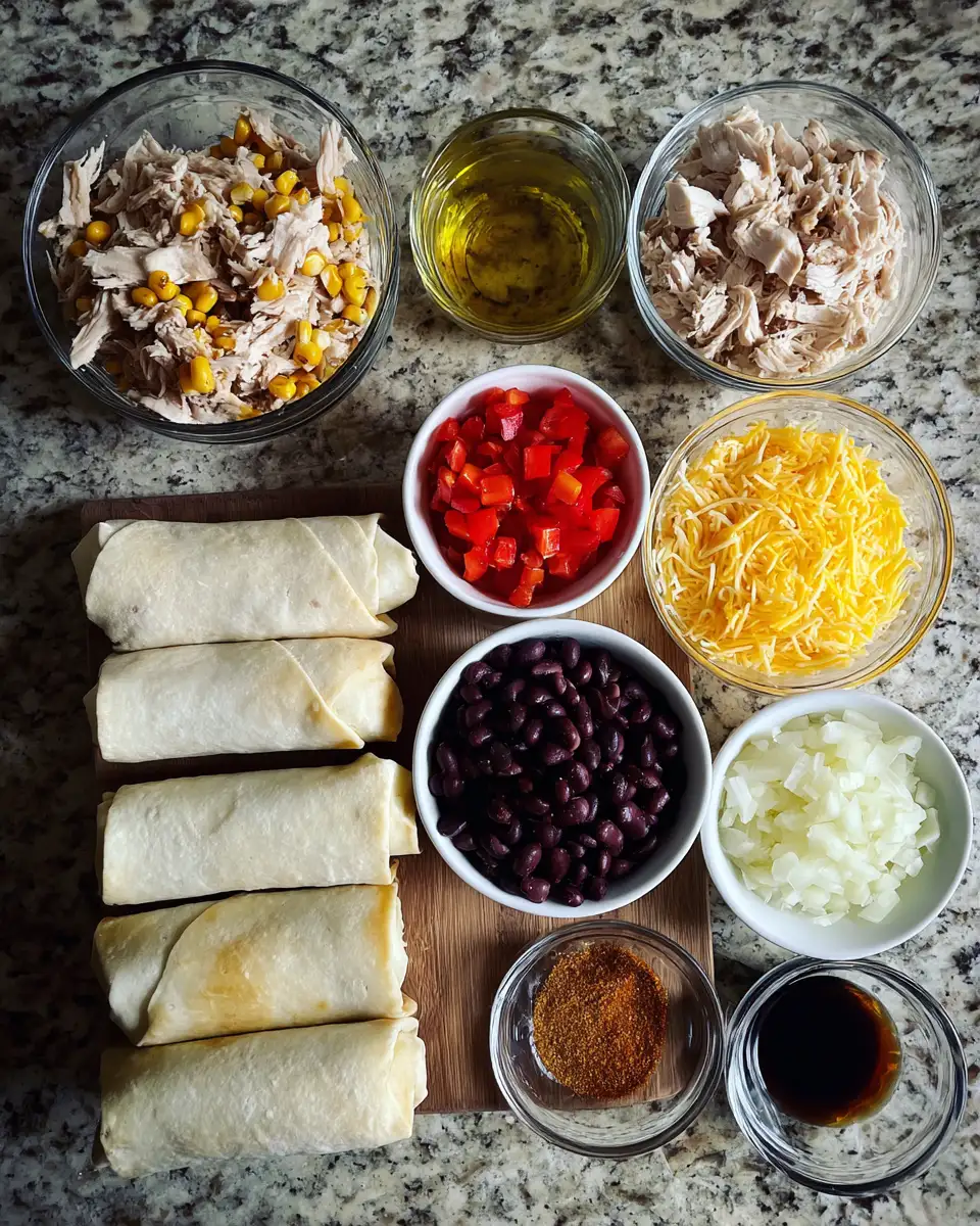 Ingredients for Sizzling Southwest Egg Rolls: A Flavor Fiesta in Every Bite