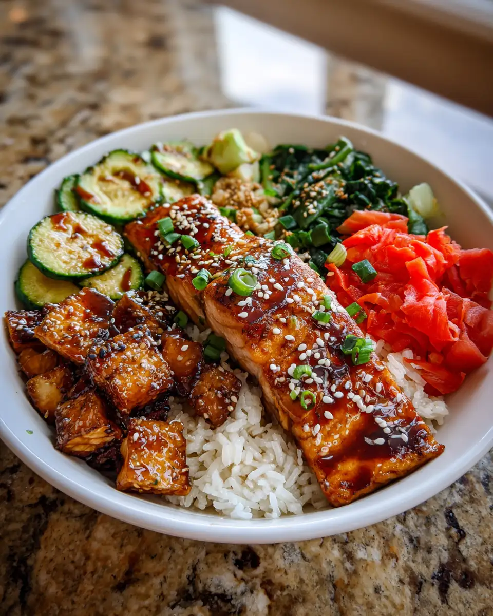 Savor the Flavor: Irresistible Sticky Teriyaki Salmon Bowl Delight 6 Final dish - Savor the Flavor: Irresistible Sticky Teriyaki Salmon Bowl Delight