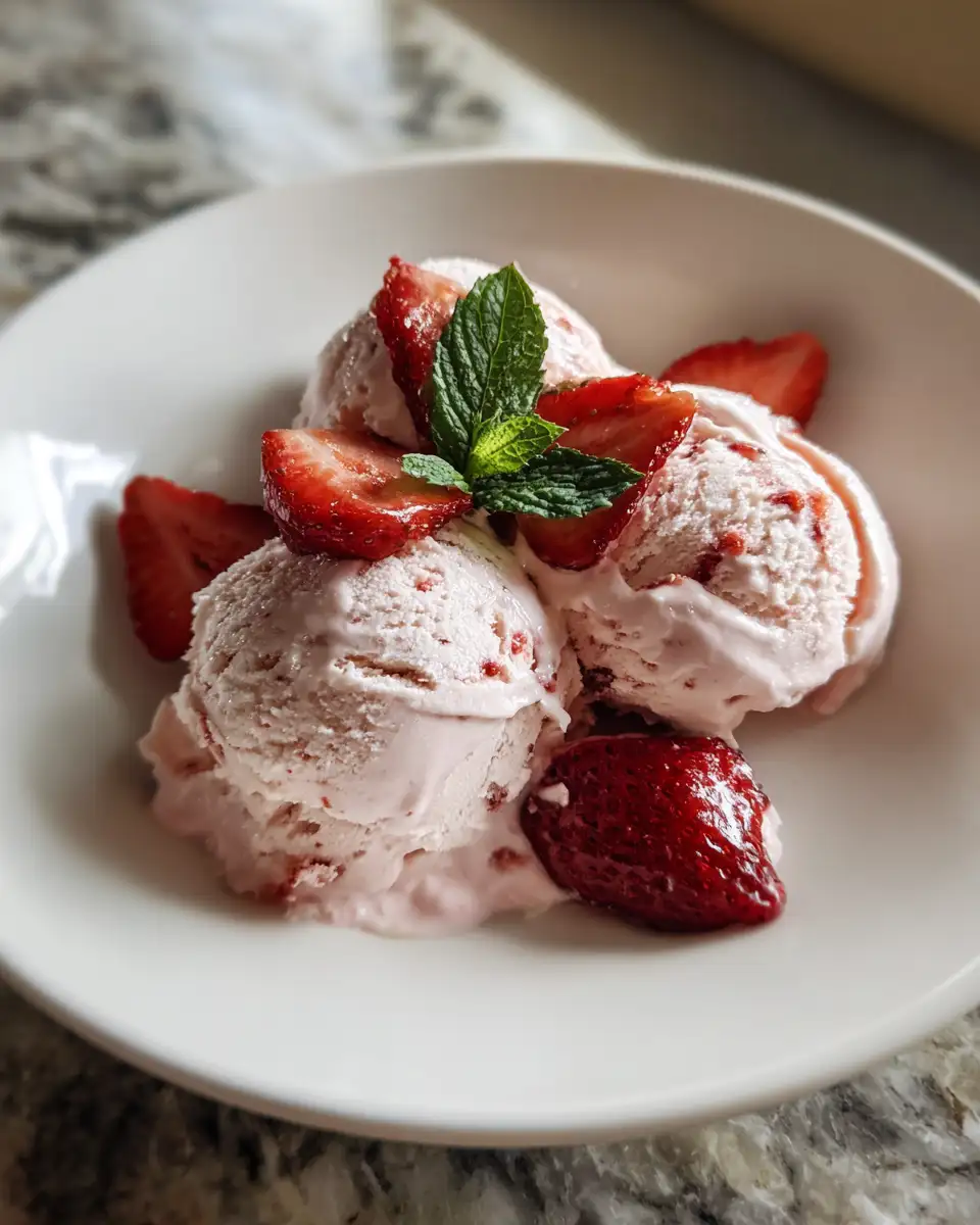 Indulge in Summer Bliss with Homemade Strawberries and Cream Ice Cream 6 Final dish - Indulge in Summer Bliss with Homemade Strawberries and Cream Ice Cream