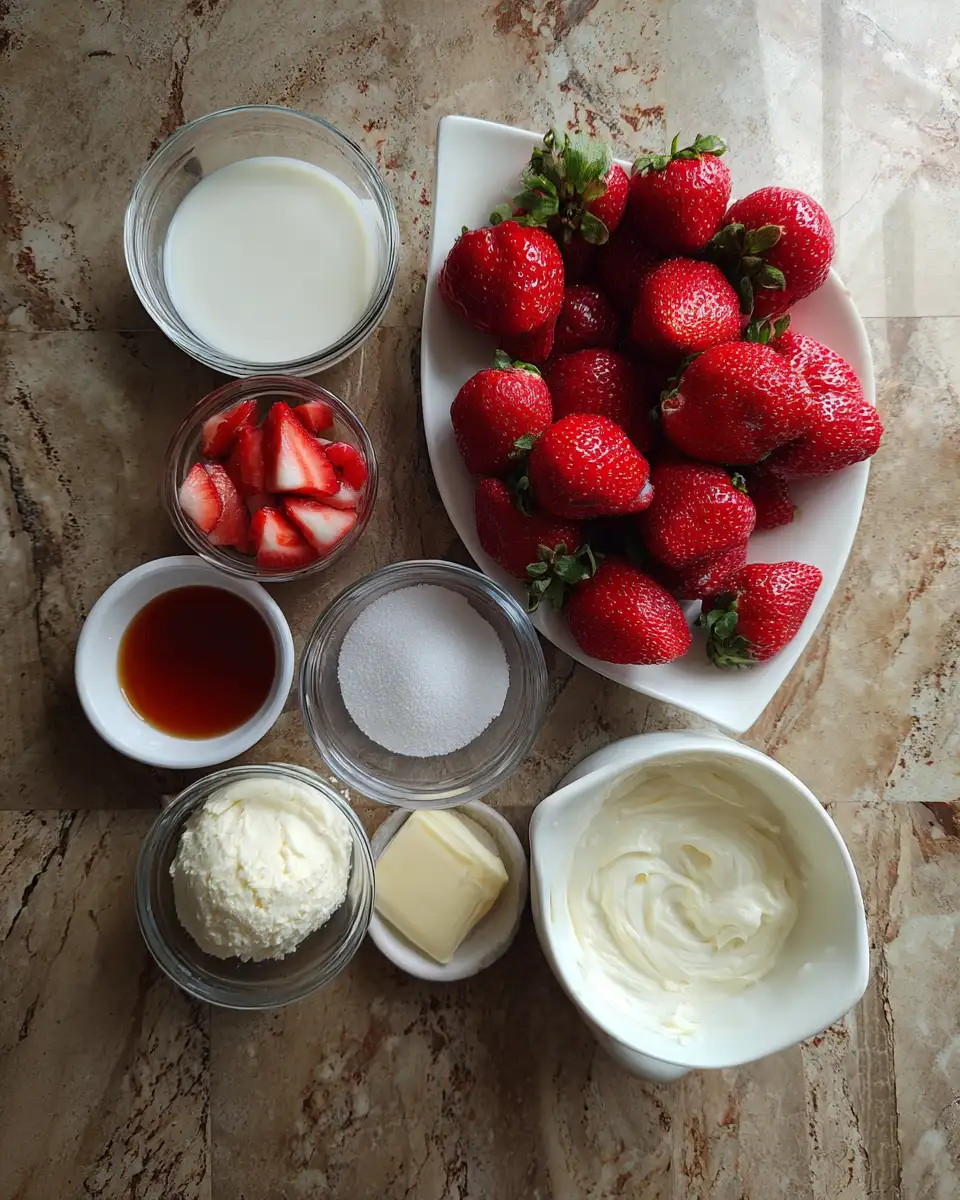 Indulge in Summer Bliss with Homemade Strawberries and Cream Ice Cream 4 Ingredients for Indulge in Summer Bliss with Homemade Strawberries and Cream Ice Cream
