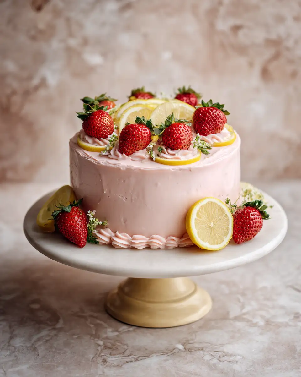 Sweet & Zesty Delight: The Ultimate Strawberry Lemonade Cake Recipe 6 Final dish - Sweet & Zesty Delight: The Ultimate Strawberry Lemonade Cake Recipe