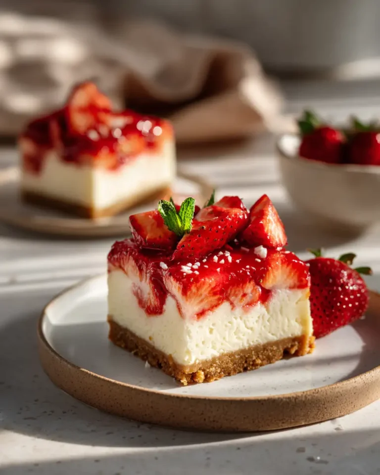 Irresistibly Tangy Strawberry Lemonade Cheesecake Bars That Will Brighten Your Day - Featured Image