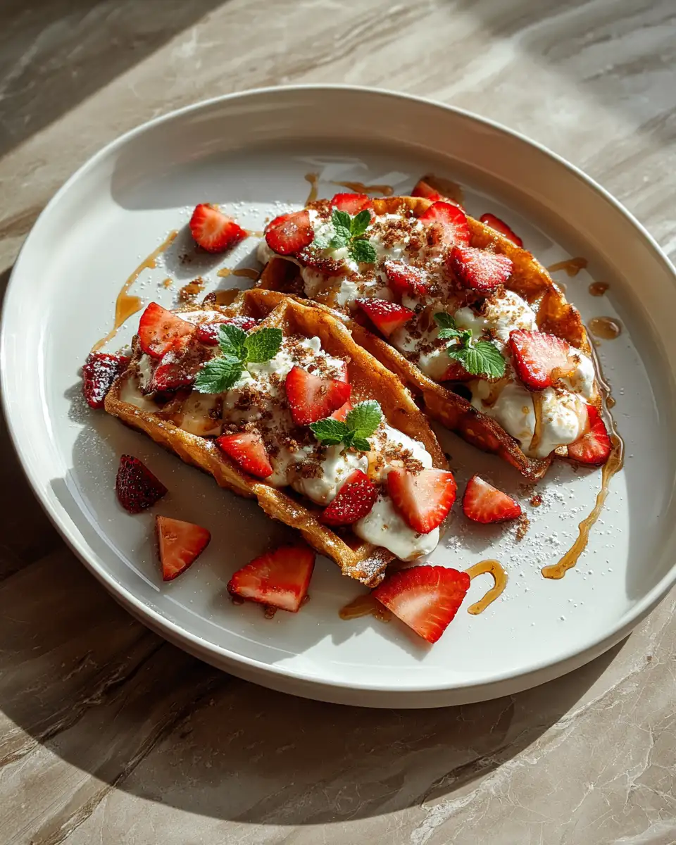 Final dish - Sweet Fusion Delight: Strawberry Waffle Tacos Take Breakfast to a New Level