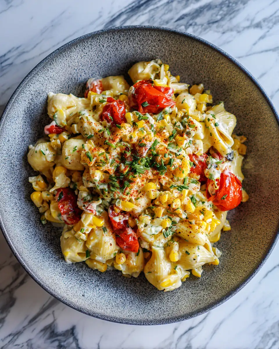 Final dish - Street Corn Pasta Salad: A Flavorful Fusion of Street Eats and Summer Vibes