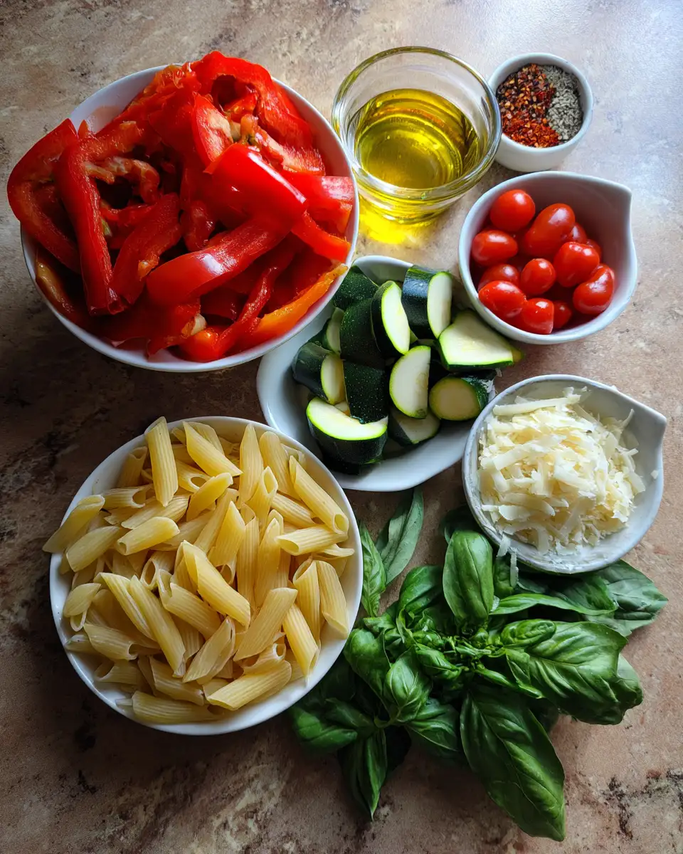 Savor the Season with Vibrant Summer Garden Pasta 3 Ingredients for Savor the Season with Vibrant Summer Garden Pasta