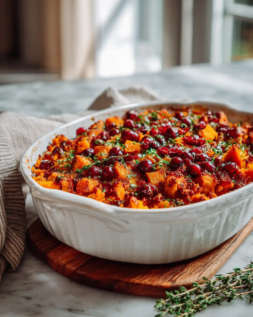 Final dish - Sweet Potato Casserole with Cranberries: A Festive Twist on a Classic Dish