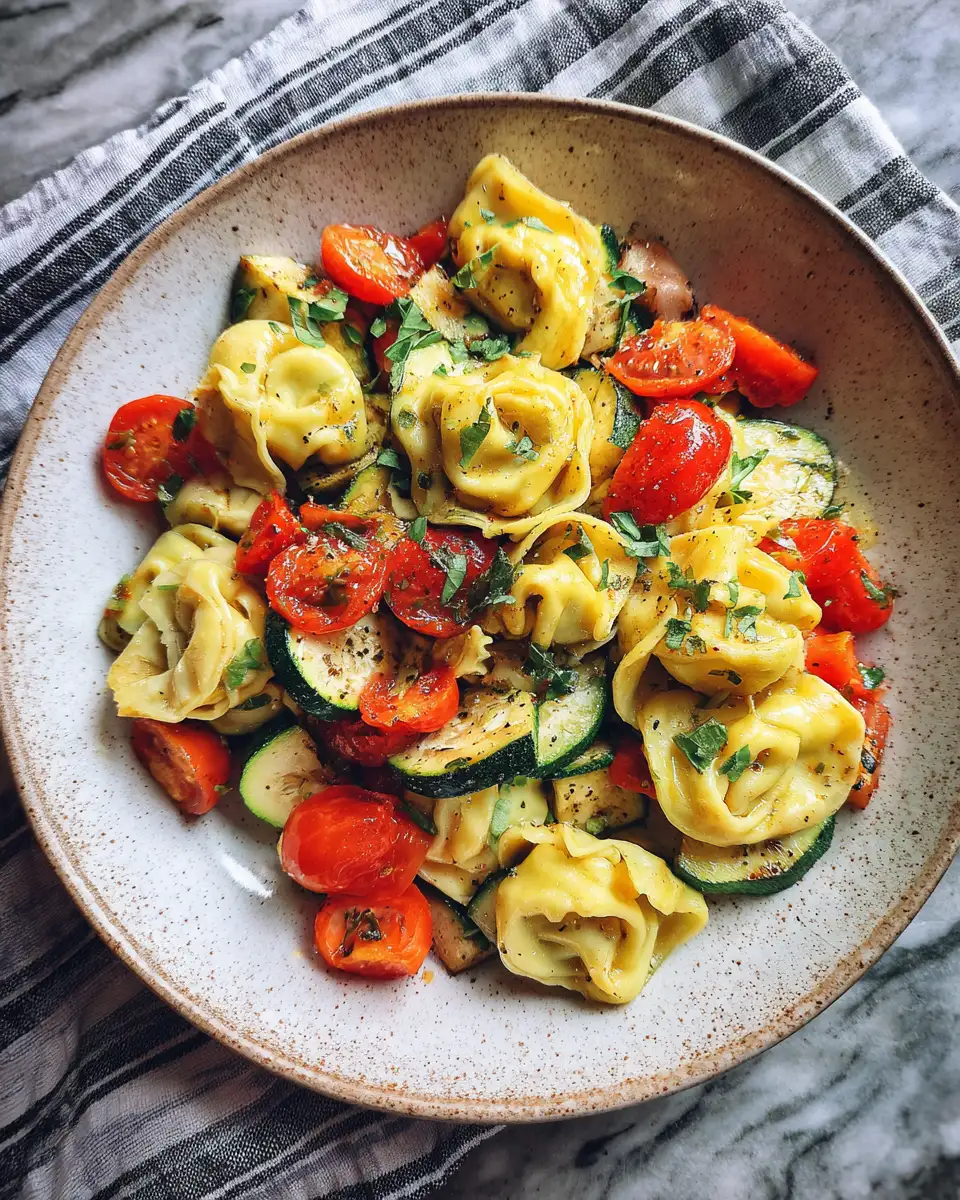 Final dish - Tantalizing Tortellini with Vibrant Summer Veggies